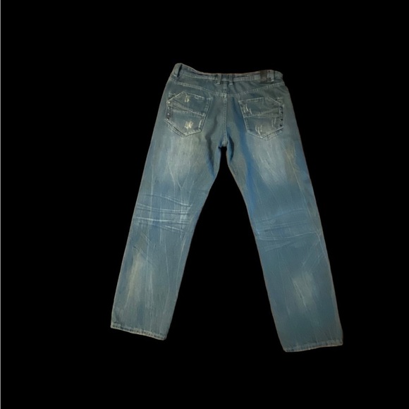 Jordan Craig Men’s Distressed  Blue Jeans Size 34x33 Studded Pocket - Picture 13 of 14